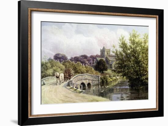 The Bridge, Coombe Bissett, Near Salisbury-Alfred Robert Quinton-Framed Giclee Print