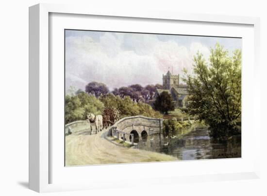 The Bridge, Coombe Bissett, Near Salisbury-Alfred Robert Quinton-Framed Giclee Print