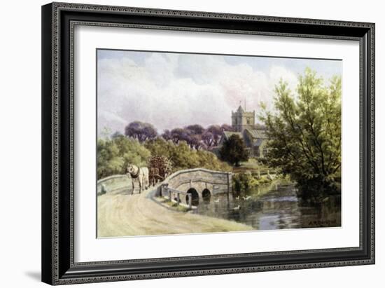 The Bridge, Coombe Bissett, Near Salisbury-Alfred Robert Quinton-Framed Giclee Print