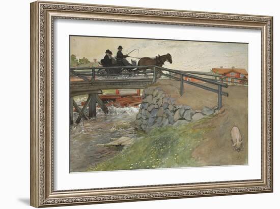 The Bridge, from 'A Home' series, c.1895-Carl Larsson-Framed Giclee Print