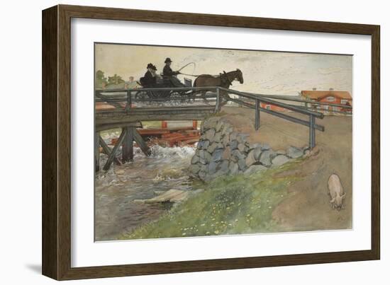 The Bridge, from 'A Home' series, c.1895-Carl Larsson-Framed Giclee Print