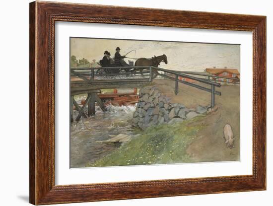 The Bridge, from 'A Home' series, c.1895-Carl Larsson-Framed Giclee Print