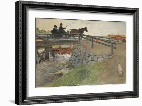 The Bridge, from 'A Home' series, c.1895-Carl Larsson-Framed Giclee Print