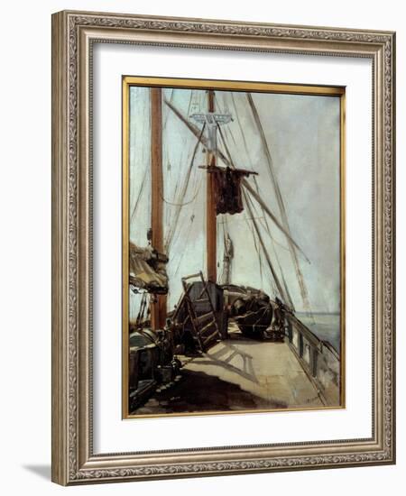 The Bridge of a Boat Painting by Edouard Manet (1832-1883) 1860 Sun. 0,45X0,54 M Melbourne. Nationa-Edouard Manet-Framed Giclee Print