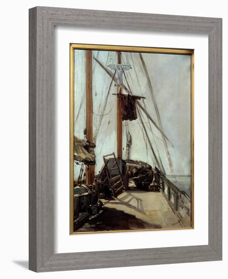 The Bridge of a Boat Painting by Edouard Manet (1832-1883) 1860 Sun. 0,45X0,54 M Melbourne. Nationa-Edouard Manet-Framed Giclee Print