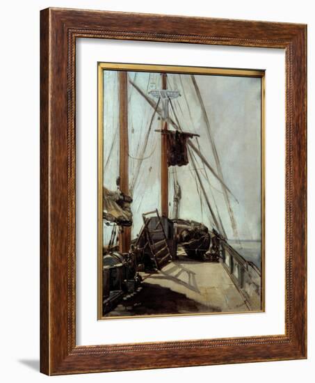 The Bridge of a Boat Painting by Edouard Manet (1832-1883) 1860 Sun. 0,45X0,54 M Melbourne. Nationa-Edouard Manet-Framed Giclee Print