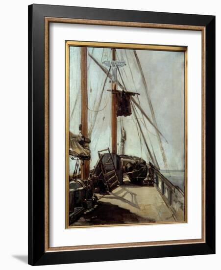 The Bridge of a Boat Painting by Edouard Manet (1832-1883) 1860 Sun. 0,45X0,54 M Melbourne. Nationa-Edouard Manet-Framed Giclee Print