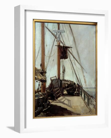 The Bridge of a Boat Painting by Edouard Manet (1832-1883) 1860 Sun. 0,45X0,54 M Melbourne. Nationa-Edouard Manet-Framed Giclee Print