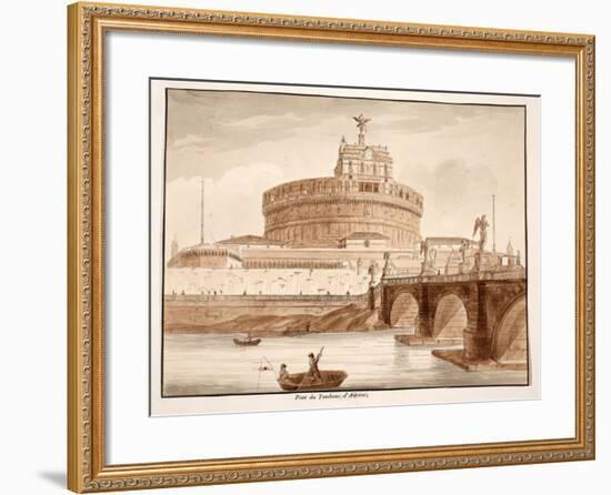 The Bridge of Hadrian's Tomb, 1833-Agostino Tofanelli-Framed Giclee Print