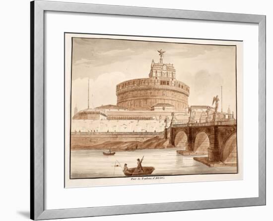 The Bridge of Hadrian's Tomb, 1833-Agostino Tofanelli-Framed Giclee Print