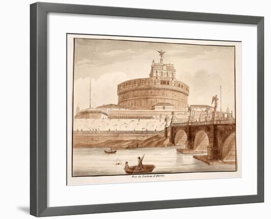 The Bridge of Hadrian's Tomb, 1833-Agostino Tofanelli-Framed Giclee Print