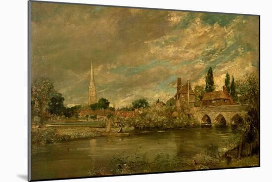 The Bridge of Harnham and Salisbury Cathedral, c.1820-John Constable-Mounted Giclee Print