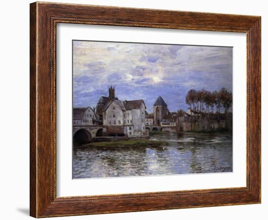 The Bridge of Moret with Sunset-Alfred Sisley-Framed Giclee Print