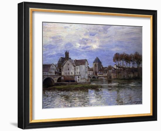 The Bridge of Moret with Sunset-Alfred Sisley-Framed Giclee Print