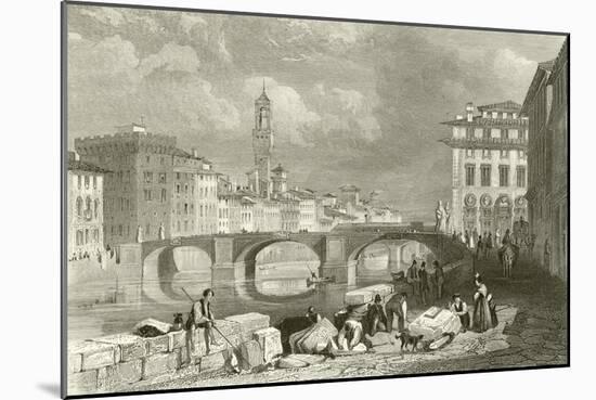 The Bridge of Santa Trinita-James Duffield Harding-Mounted Giclee Print