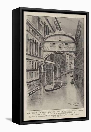 The Bridge of Sighs and the Portion of the Doge's Palace Which Is Said to Be in a Dangerous Conditi-null-Framed Premier Image Canvas