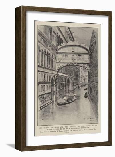 The Bridge of Sighs and the Portion of the Doge's Palace Which Is Said to Be in a Dangerous Conditi-null-Framed Giclee Print