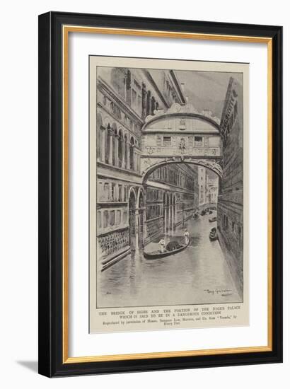 The Bridge of Sighs and the Portion of the Doge's Palace Which Is Said to Be in a Dangerous Conditi-null-Framed Giclee Print