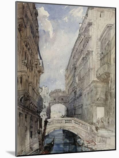 The Bridge of Sighs, Venice, 1846-William Callow-Mounted Giclee Print