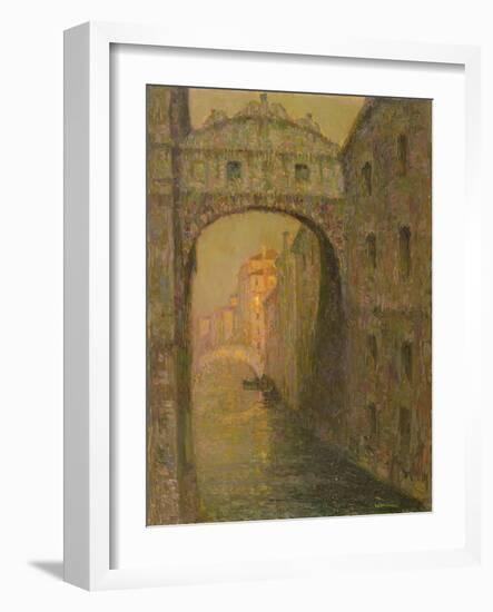 The Bridge of Sighs, Venice, C.1918 (Oil on Canvas)-Henri Eugene Augustin Le Sidaner-Framed Giclee Print