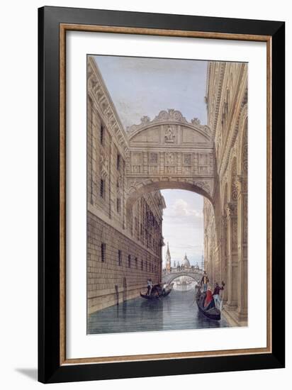 The Bridge of Sighs, Venice, engraved by Lefevre-Giovanni Pividor-Framed Giclee Print