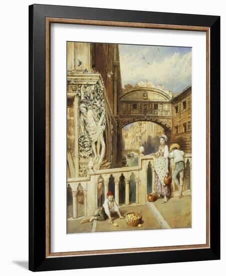 The Bridge of Sighs, Venice-Myles Birket Foster-Framed Giclee Print