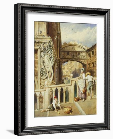 The Bridge of Sighs, Venice-Myles Birket Foster-Framed Giclee Print