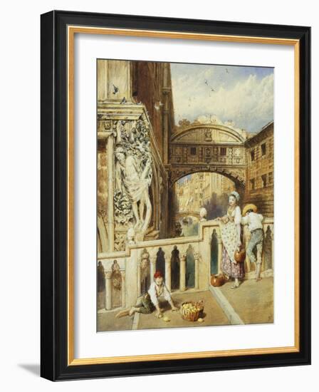 The Bridge of Sighs, Venice-Myles Birket Foster-Framed Giclee Print