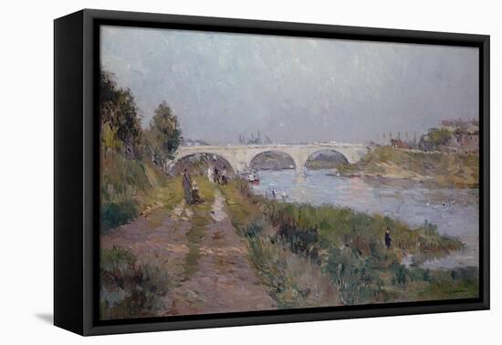 The Bridge over the Marne at Charenton (Oil on Canvas)-Albert-Charles Lebourg-Framed Premier Image Canvas