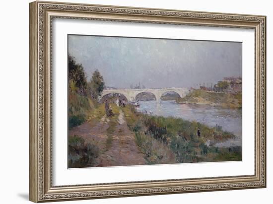 The Bridge over the Marne at Charenton (Oil on Canvas)-Albert-Charles Lebourg-Framed Giclee Print