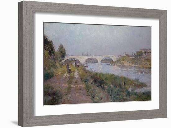 The Bridge over the Marne at Charenton (Oil on Canvas)-Albert-Charles Lebourg-Framed Giclee Print