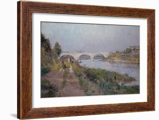 The Bridge over the Marne at Charenton (Oil on Canvas)-Albert-Charles Lebourg-Framed Giclee Print