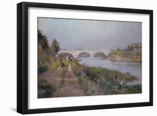 The Bridge over the Marne at Charenton (Oil on Canvas)-Albert-Charles Lebourg-Framed Giclee Print