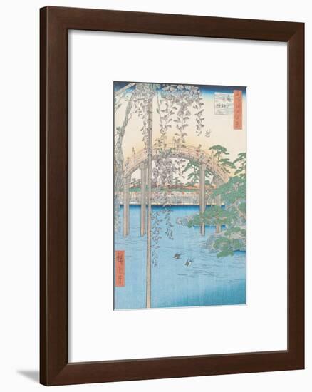 The Bridge with Wisteria or Kameido Tenjin Keidai, Plate 57 from "100 Views of Edo," 1856-Ando Hiroshige-Framed Giclee Print