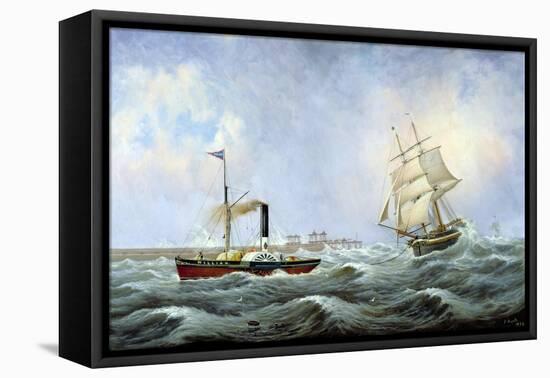 The Brig 'Brotherly Love' and Tug 'William', 1875-John Scott-Framed Premier Image Canvas