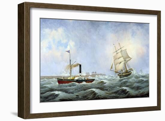 The Brig 'Brotherly Love' and Tug 'William', 1875-John Scott-Framed Giclee Print