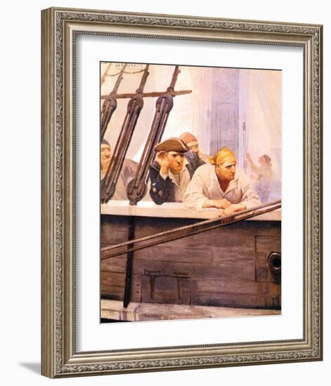 The Brig Covenant in A Fog, Kidnapped-Newell Convers Wyeth-Framed Premium Giclee Print