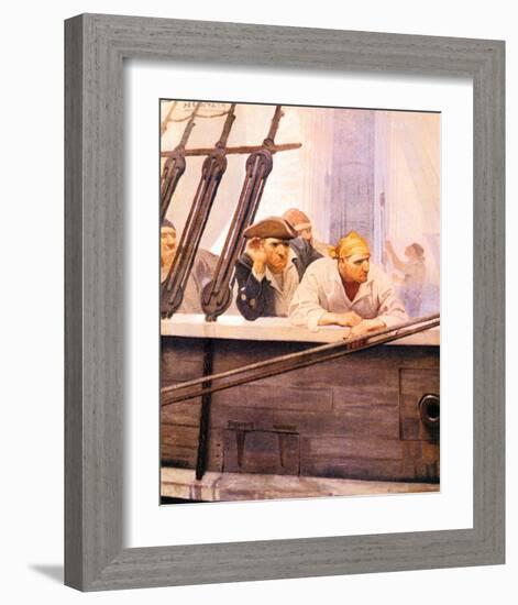 The Brig Covenant in A Fog, Kidnapped-Newell Convers Wyeth-Framed Premium Giclee Print