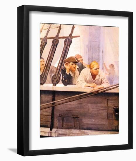 The Brig Covenant in A Fog, Kidnapped-Newell Convers Wyeth-Framed Premium Giclee Print