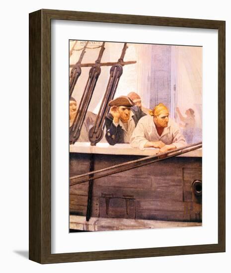 The Brig Covenant in A Fog, Kidnapped-Newell Convers Wyeth-Framed Premium Giclee Print