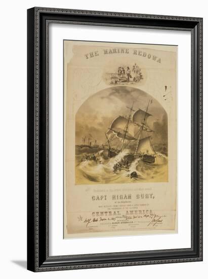 The brig Marine rescuing passengers from the steamer SS Central America after a hurricane, 1857-American School-Framed Giclee Print