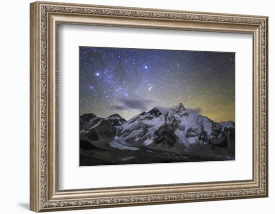 The Bright Stars of Auriga and Taurus Rise Above Mt. Everest and the Central Himalayas-Stocktrek Images-Framed Photographic Print