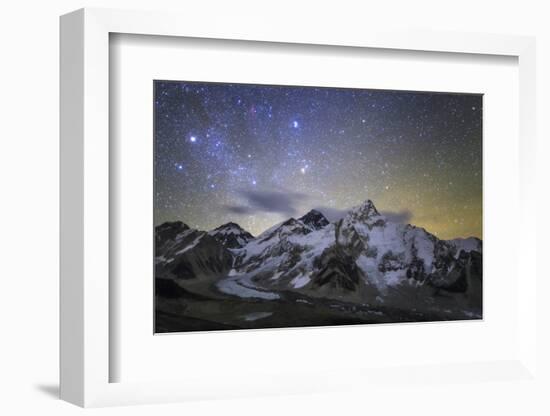 The Bright Stars of Auriga and Taurus Rise Above Mt. Everest and the Central Himalayas-Stocktrek Images-Framed Photographic Print