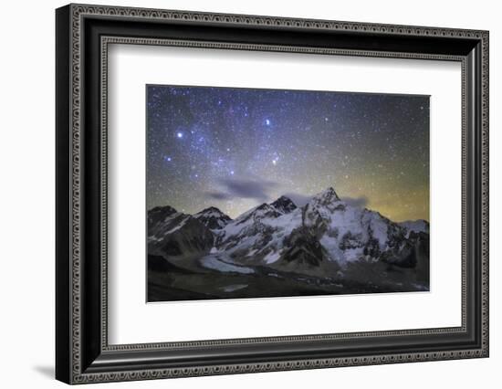 The Bright Stars of Auriga and Taurus Rise Above Mt. Everest and the Central Himalayas-Stocktrek Images-Framed Photographic Print