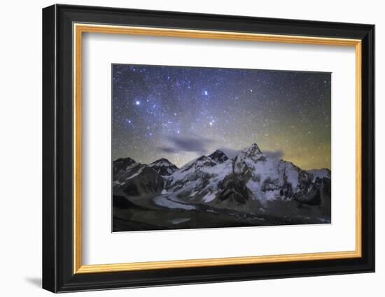 The Bright Stars of Auriga and Taurus Rise Above Mt. Everest and the Central Himalayas-Stocktrek Images-Framed Photographic Print