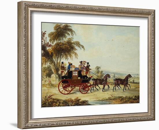 The Brighton - London Coach on the Open Road, 1831-John Frederick Herring I-Framed Giclee Print