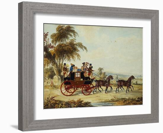 The Brighton - London Coach on the Open Road, 1831-John Frederick Herring I-Framed Giclee Print