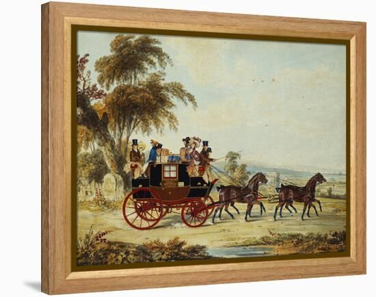 The Brighton - London Coach on the Open Road, 1831-John Frederick Herring I-Framed Premier Image Canvas