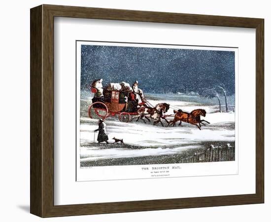 The Brighton Mail on Christmas Day, 1836-Henry Thomas Alken-Framed Giclee Print