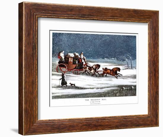 The Brighton Mail on Christmas Day, 1836-Henry Thomas Alken-Framed Giclee Print